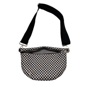 Pretty Simple Westlyn Woven Crossbody Bum Bag Checkered Black and White